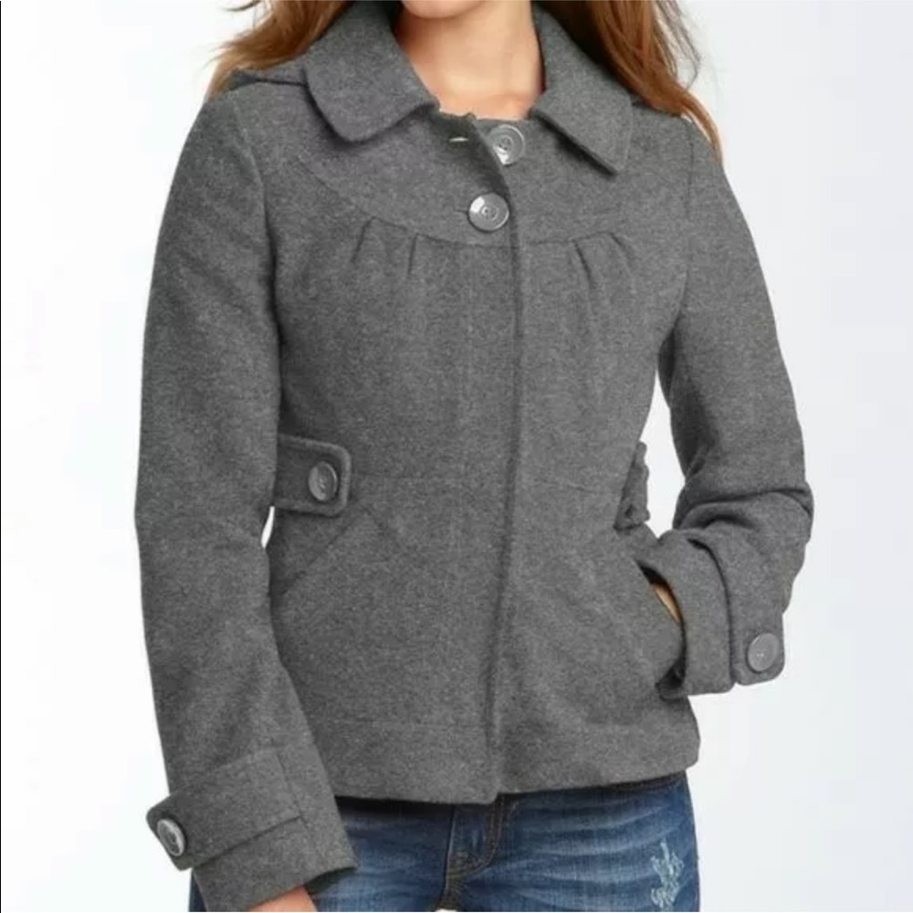 Anthro Tulle Women’s Hidden Button Pea Coat Sz XL